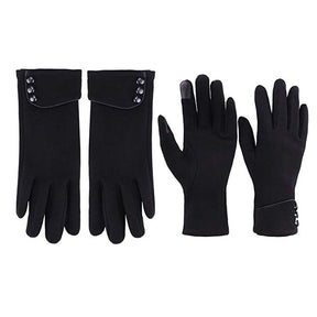 3 Pairs Women Winter Gloves Warm Touchscreen Windproof Gloves-Black