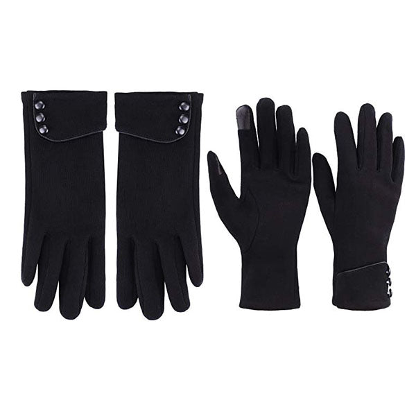 3 Pairs Women Winter Gloves Warm Touchscreen Windproof Gloves-Black