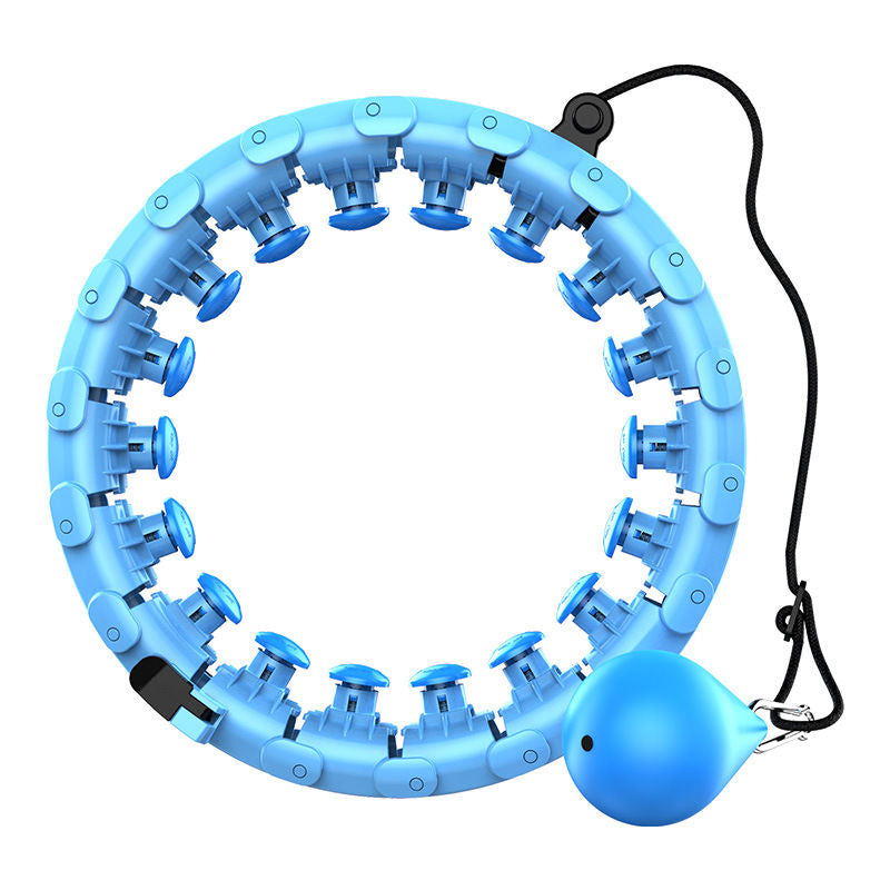 Smart Weighted Hoola Hoop 24 Detachable Knots Adjustable Size Exercise Hoops-Blue
