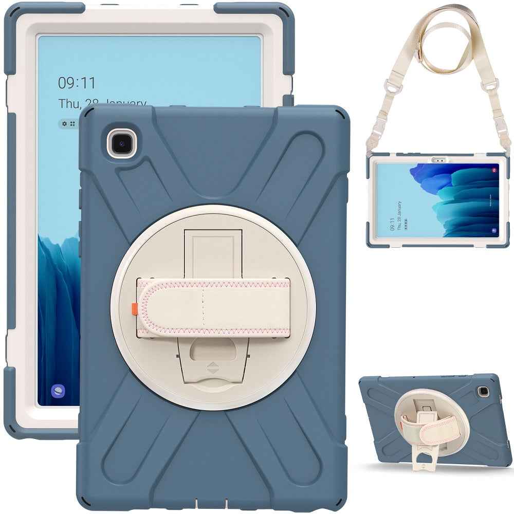 Morandi Tablet Case For Samsung Galaxy Tab A 8.0 T290/T295 2019 Kids Safe Shockproof Protective Cover With Kickstand+Strap-Cornflower Blue