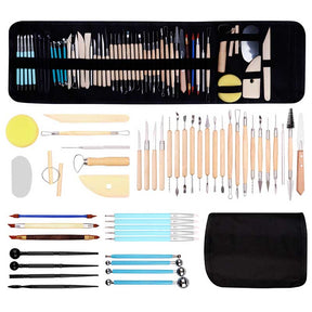 52 Pcs Clay Sculpting Tools Set with Storage Bag for Sculpture Pottery