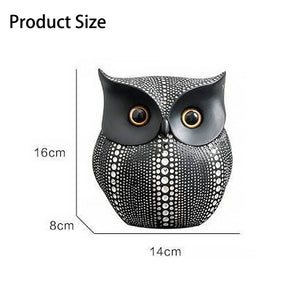 Owl Statue for Home Decor Accents Living Room Office Bedroom Kitchen Laundry House Apartment Dorm Bar -Black