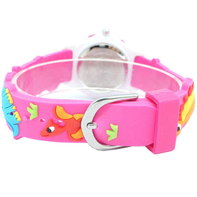 Girls Watch 3D Cute Dinosaur Waterproof Watches-Pink