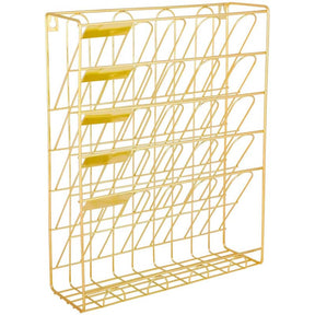 Hanging File Organizer6 Tier Wall Mount Document Letter Tray File Organizer for Home and Office -Gold