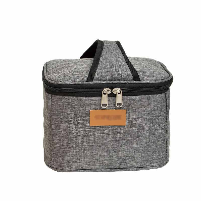 Portable Insulated Lunch Bag for Adults and Kids Waterproof Large Capacity Tote Bag-Grey