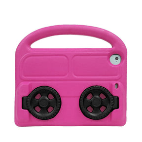 Wheel iPad Case For iPad Mini 1/2/3/4/5 Shockproof Stand Cover With Handle Stand-Rose
