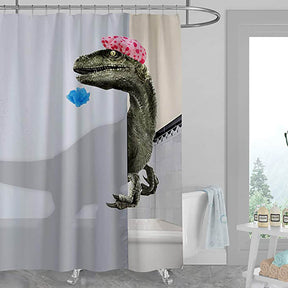 4PCS Funny Cartoon Shower Curtain Set Bathroom Non Slip Rugs Toilet Lid Cover-91