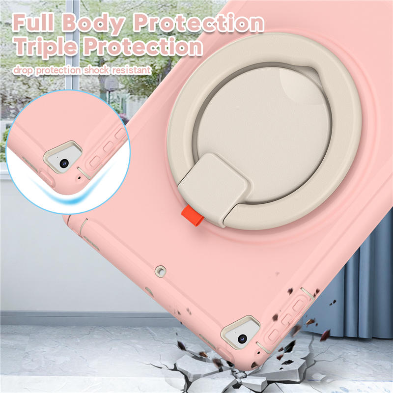 CowKing iPad Case With Handle Grip For iPad 9.7 2018/2017/Pro9.7/Air2/Air1-Pink