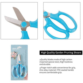 Floral Scissors Premium Steel Garden Plant Trimming Tools for Gardening Flower Arrangement -Blue