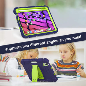 KingKong iPad Case For iPad Mini 6 Three-Layer Hybrid Protective Case With Holder-NavyLime