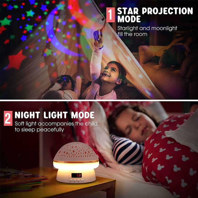 Timing Star Projector Night Light Rotating for Kids With Remote Control-Pink