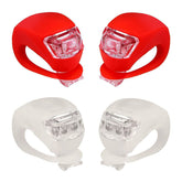 LED Bicycle Silicone Tail Light Kit Waterproof Mountain Bike Headlight 4 Pack White Red