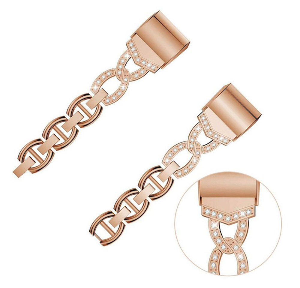 VO Bling Stainless Steel Apple Watch Band Adjustable Wristbands for Apple IWatch Series SE/1/2/3/4/5/6 For Women-Rose Gold