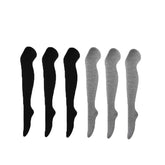 6 Packs E Womens Long Solid Color Socks Over Knee Thigh High Socks Warm Stocking