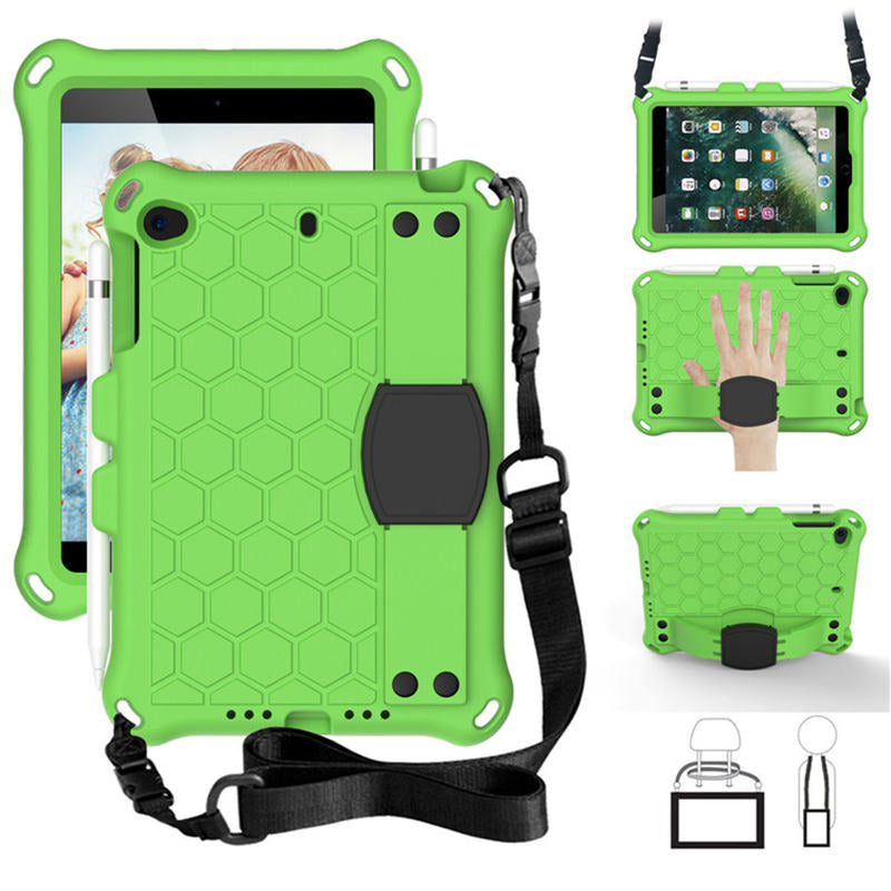 Hive iPad Case For iPad Mini 1/2/3/4/5 Durable Stand Cover With Shoulder Strap-GreenBlack