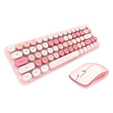 Wireless Keyboard and Mouse Set Combo 2.4G for Laptop Desktop-IDou-Sakura Pink