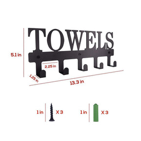 Aesthetic Bathroom Towel Rack for Wall Mount Space Saving Towel Holder Hooks -A