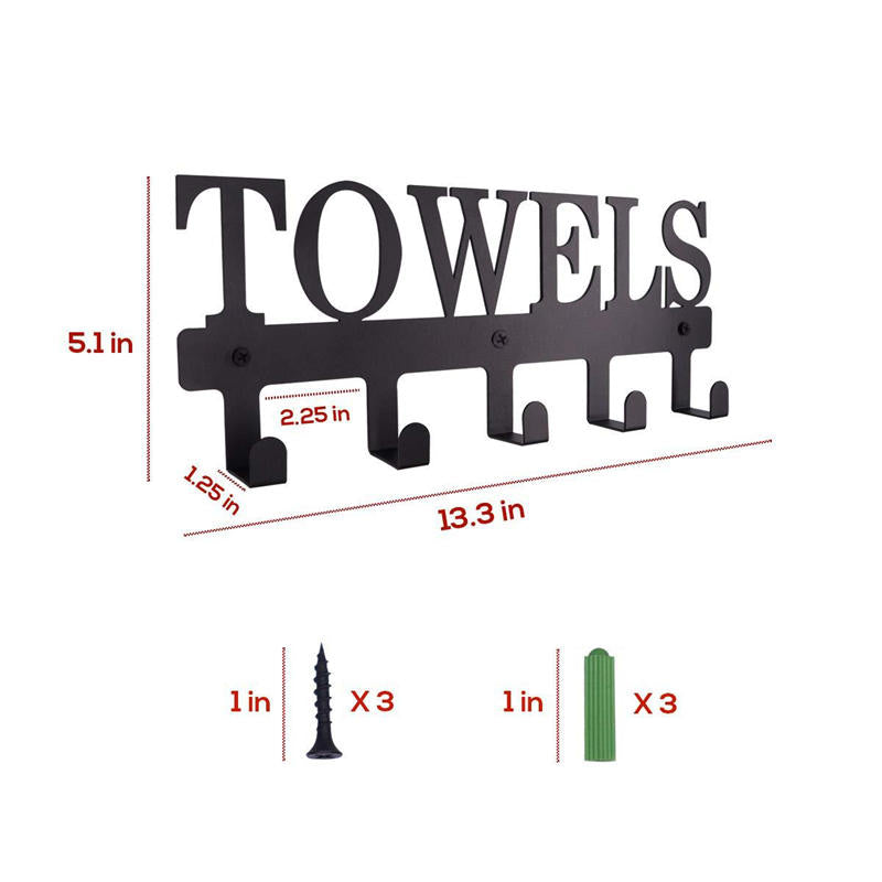 Home & LivingAesthetic Bathroom Towel Rack for Wall Mount Space Saving Towel Holder Hooks -A