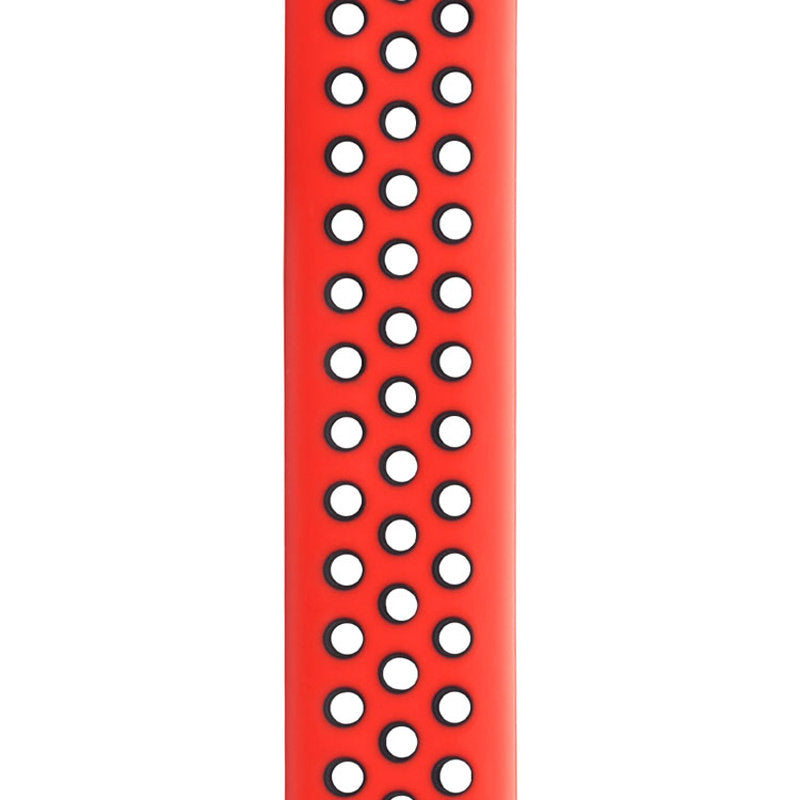 Sports Breathable Silicone Solo Loop Watchband for Apple Watch Series 6/5/4/3/2/1/SE-RedBlack