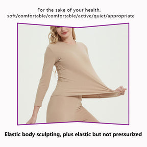 Women's Ultra Soft Autumn And Winter Thermal Underwear Fleece Lined Pajamas-FleshColored