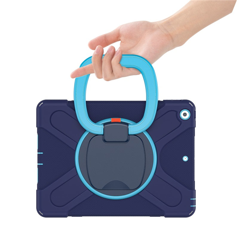 B-OnePiece iPad Case+Neck Strap For iPad Mini 1/2/3/4/5/6-NavyBlue&Blue