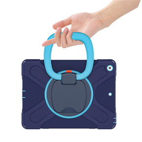 B-OnePiece Tablet Case+Neck Strap For Samsung Galaxy Tab A 10.1 T510/T515 2019-NavyBlue&Blue