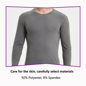 Men's Ultra Soft Autumn And Winter Thermal Underwear Fleece Lined Pajamas-Black