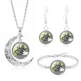 The Nightmare Before Christmas Moon Pendant Necklace Earrings Bracelet Charms Gift Set-3