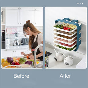 6 layers New Multifunction Dishes Trays Hot Pot Stratification Cooking Plates Wall-mounted -White