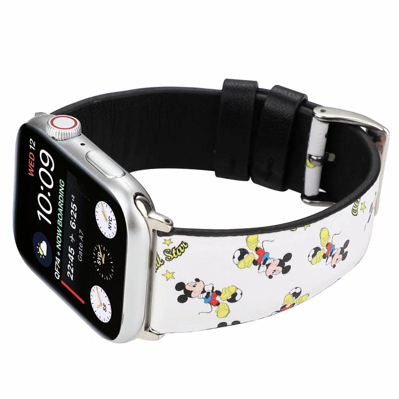 Cartoon Leather Watch Band for Apple Watch Series SE/6/5/4/3/2/1-G