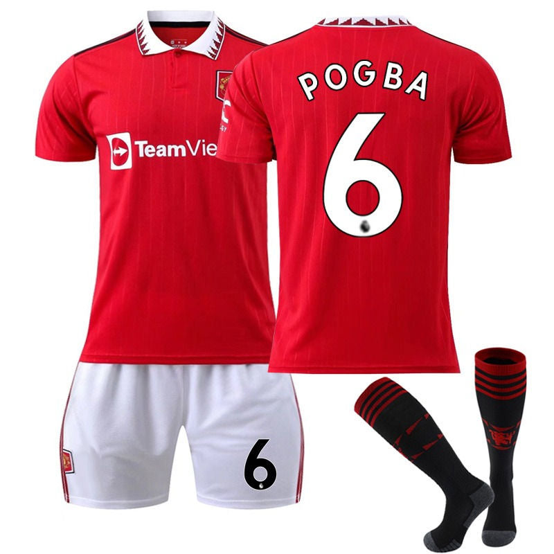 POG BA#6 Manchester United F.C Home Jersey 2022/23 Soccer Jersey Set For Adult Kids