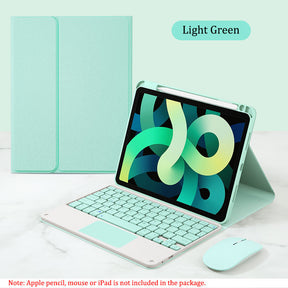 Keyboard Case For iPad Air 4/iPad Air 5/iPad Pro 11 Magnetic Detachable with Touch Panel Pen Slot-MintGreen