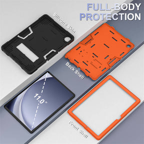 Silicone Tablet Case with Stand for Samsung Galaxy Tab A9 Plus 2023-BlackOrange