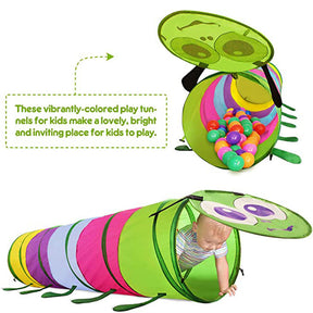 Kids Tunnel Pop Up Crawl Through Toy for Boys Girls Indoor Crawl Toy-Caterpillar