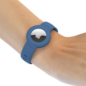 Apple Airtags Watch Strap Silicone Protective Sleeve-Blue