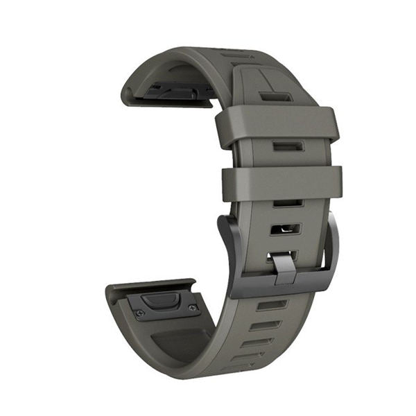 22mm 26mm Sport Silicone Watchband For Garmin Fenix  5Plus/5X Plus Easy Fit Quick Release Starp Black Steel Buckle-Army Green