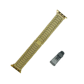 JZ Stainless Steel Watch Band Adjustable Wristbands for Apple IWatch Series SE/1/2/3/4/5/6 For Women-Gold