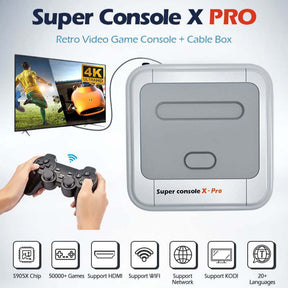 50000 Games Super Console X Pro 4K HD TV Up to 5 Players for PSP/N64/DC/PS-256g