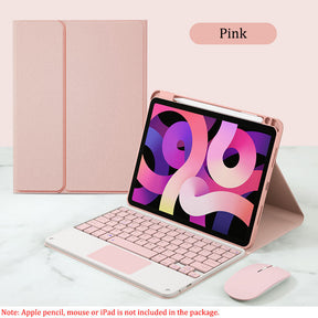 Keyboard Case For iPad Air 4/iPad Air 5/iPad Pro 11 Magnetic Detachable with Touch Panel Pen Slot-Pink