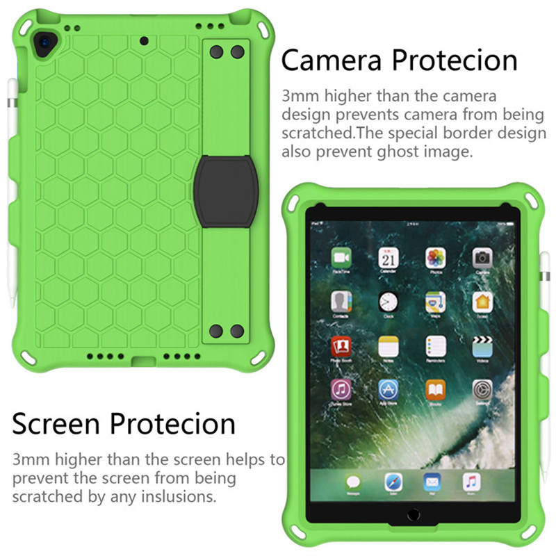 Hive iPad Case For iPad Pro/Air 10.5/iPad 10.2 Durable Stand Cover With Shoulder Strap-GreenBlack