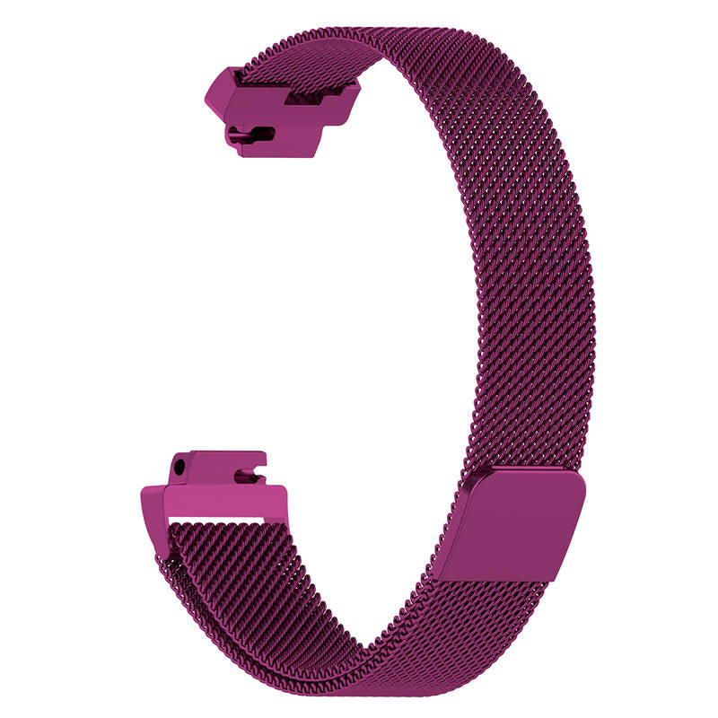 Stainless Steel Metal Replacement Strap Magnet Buckle For Fitbit Inspire HR-Purple