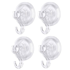 4 PcsBathroom Clear Suction Hooks Reusable Vacuum Suction Cup Hook Multi-Use for Home