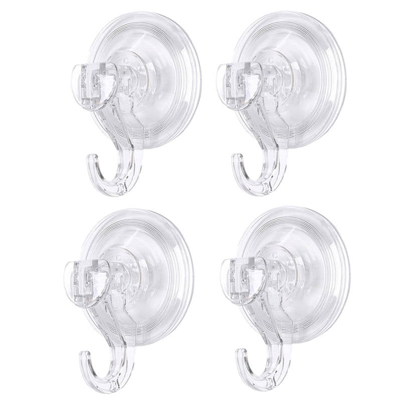 4 PcsBathroom Clear Suction Hooks Reusable Vacuum Suction Cup Hook Multi-Use for Home