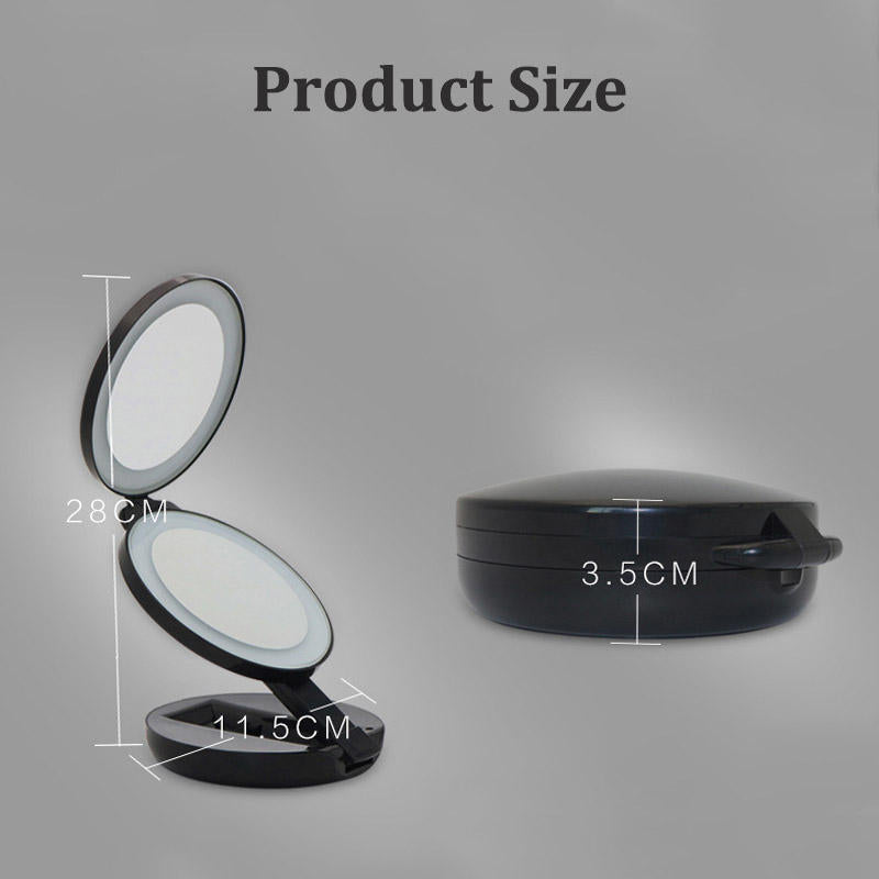 Dual LED Lighted 5X/1X Magnifying Travel Makeup Mirror