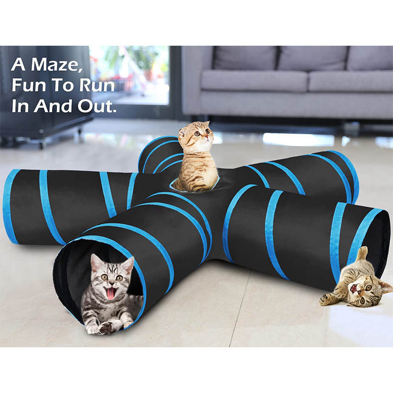 Cat Toys 5 Way Cat Tunnel Tube Extensible Collapsible Interactive Toy