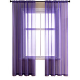 2 Panels Sheer Voile Rod Pocket Elegance Curtains for Living Room Bedroom-41
