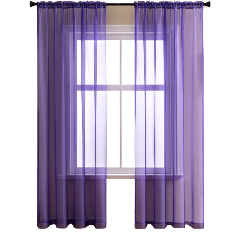 2 Panels Sheer Voile Rod Pocket Elegance Curtains for Living Room Bedroom-41