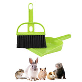 Pet Cage Broom Brush Dustpan Set Cat Litter Sweeper Brush-Green