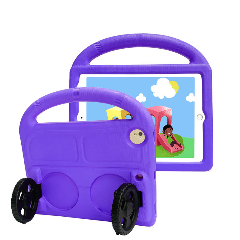 Wheel iPad Case For iPad 9.7inch Air1/2 Pro9.7 Shockproof Stand Cover With Handle Stand-Purple