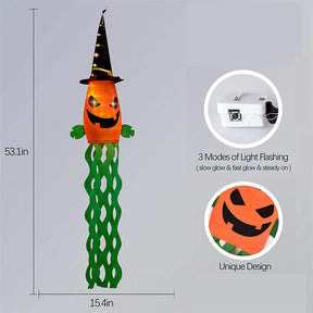 2Pcs Halloween Decorations Pumpkin Witch Hat Outdoor Hanging Lights for Party Ornaments